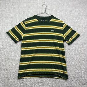 VANS Mesa Verde T-Shirt Boys XL Striped Yellow / Green Skater Surf Mountain